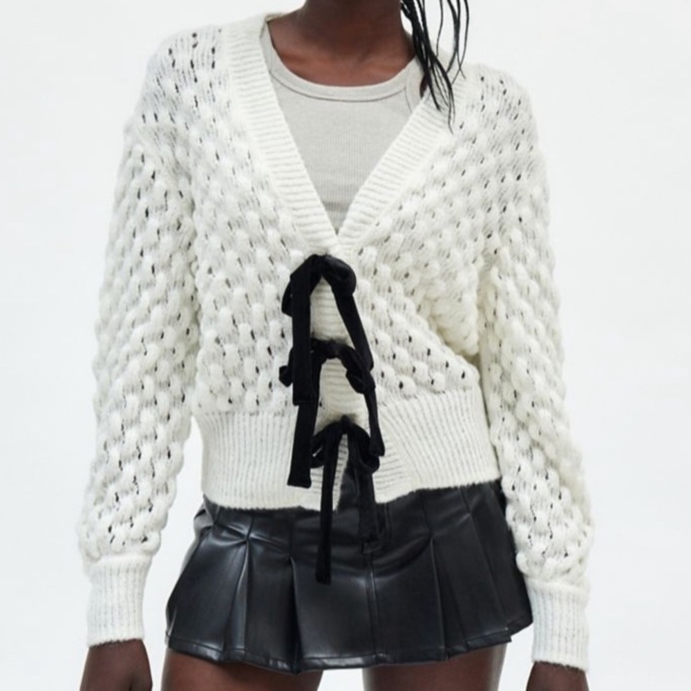 Cora Bow Cardigan Kimchi Blue by Urban Outfitters